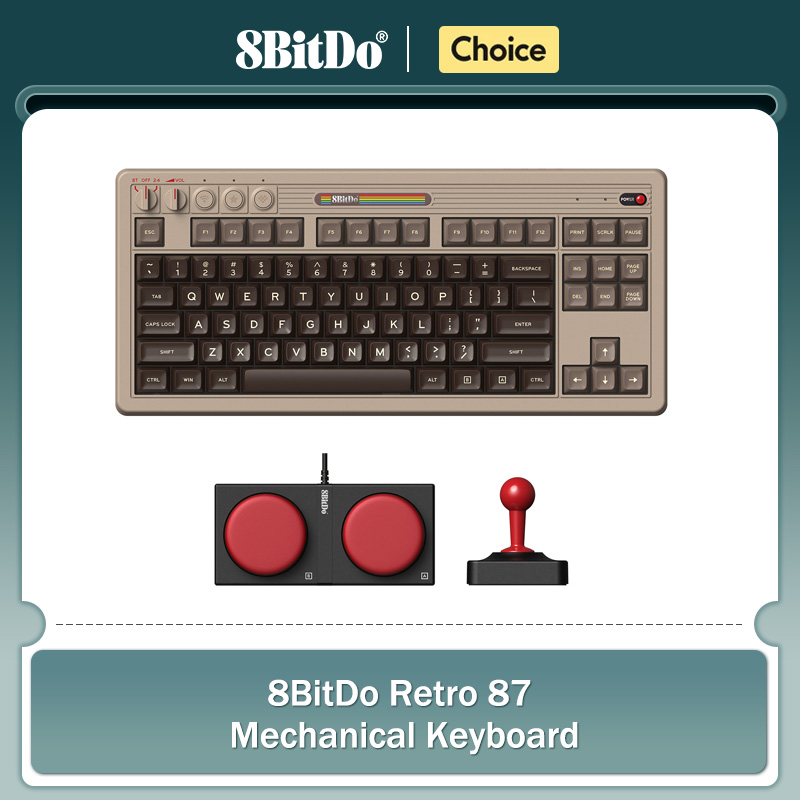 Gaming Keyboard Mechanical - 8BitDo Retro Mekanik Klavye, BT/2.4G/USB-C 87