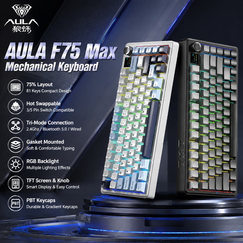 Gaming Keyboard Mechanical - AULA F75 Max Mekanik Klavye %75