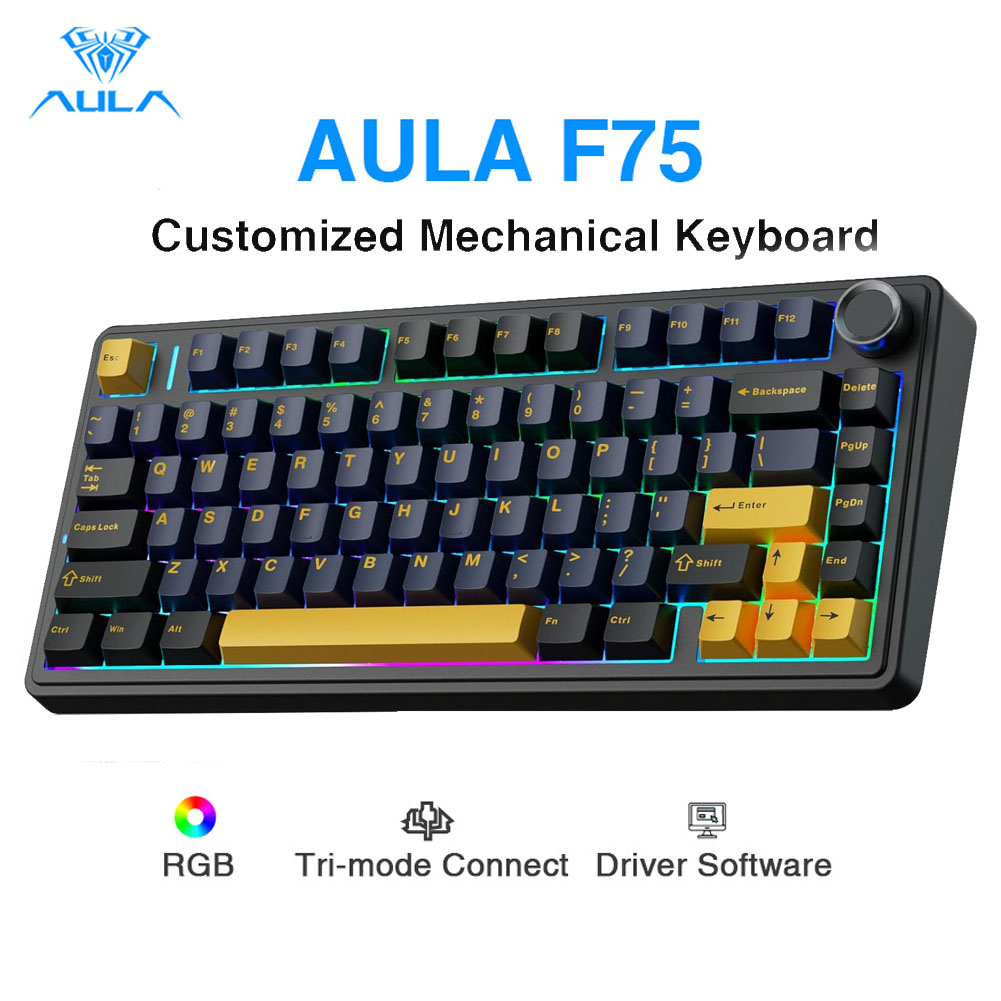 Gaming Keyboard No Number Pad - Aula F75 Mekanik Klavye, Tamamen Çalışırken