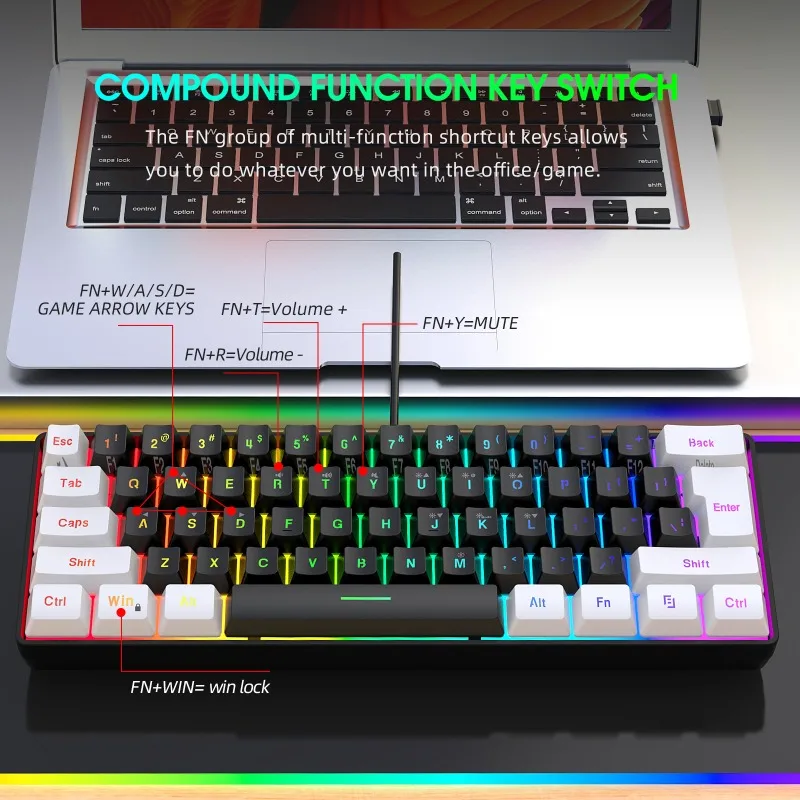 Klavye ve Fare %60 Bilgisayar  - Gaming Keyboard And Mouse Wireless incelemesi ve fiyatı