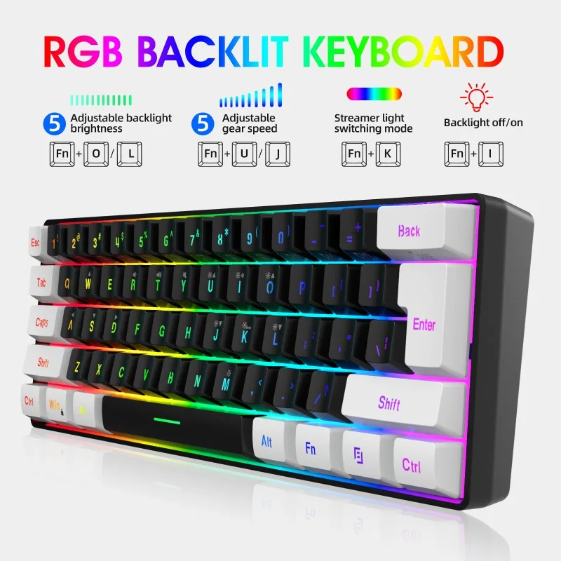 Klavye ve Fare %60 Bilgisayar  - Gaming Keyboard And Mouse Wireless incelemesi ve fiyatı